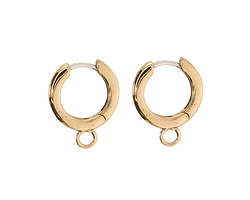 Nina Designs Bronze Round Wire Huggie Hoops with Loop 14x16mm