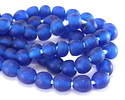 African Recycled Glass Pacific Blue Tumbled Round 9-11mm