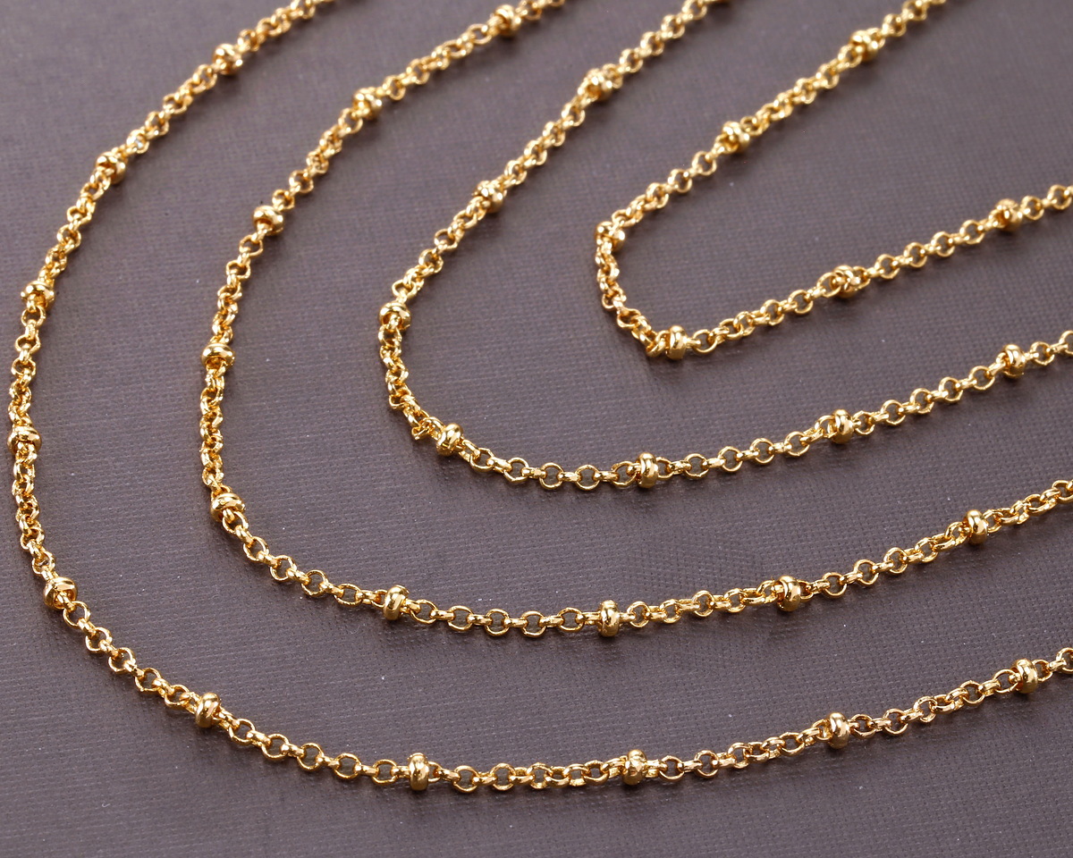 Hamilton Gold (plated) Rollo Satellite Chain, 5' Package