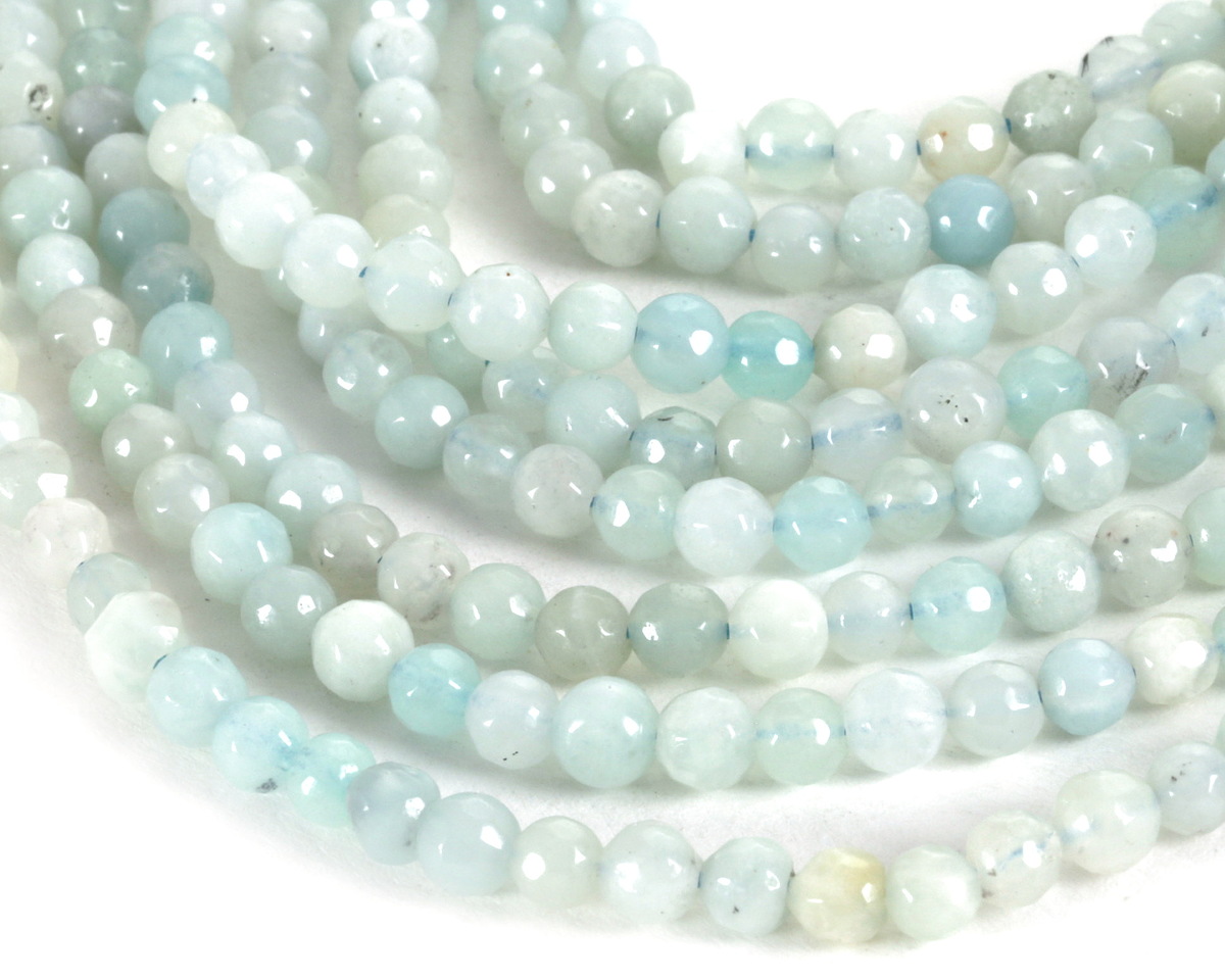 Amazonite (multi-color) Faceted Round 4mm