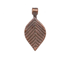 Mykonos Antique Copper (plated) Small Linear Leaf Drop 14x29mm