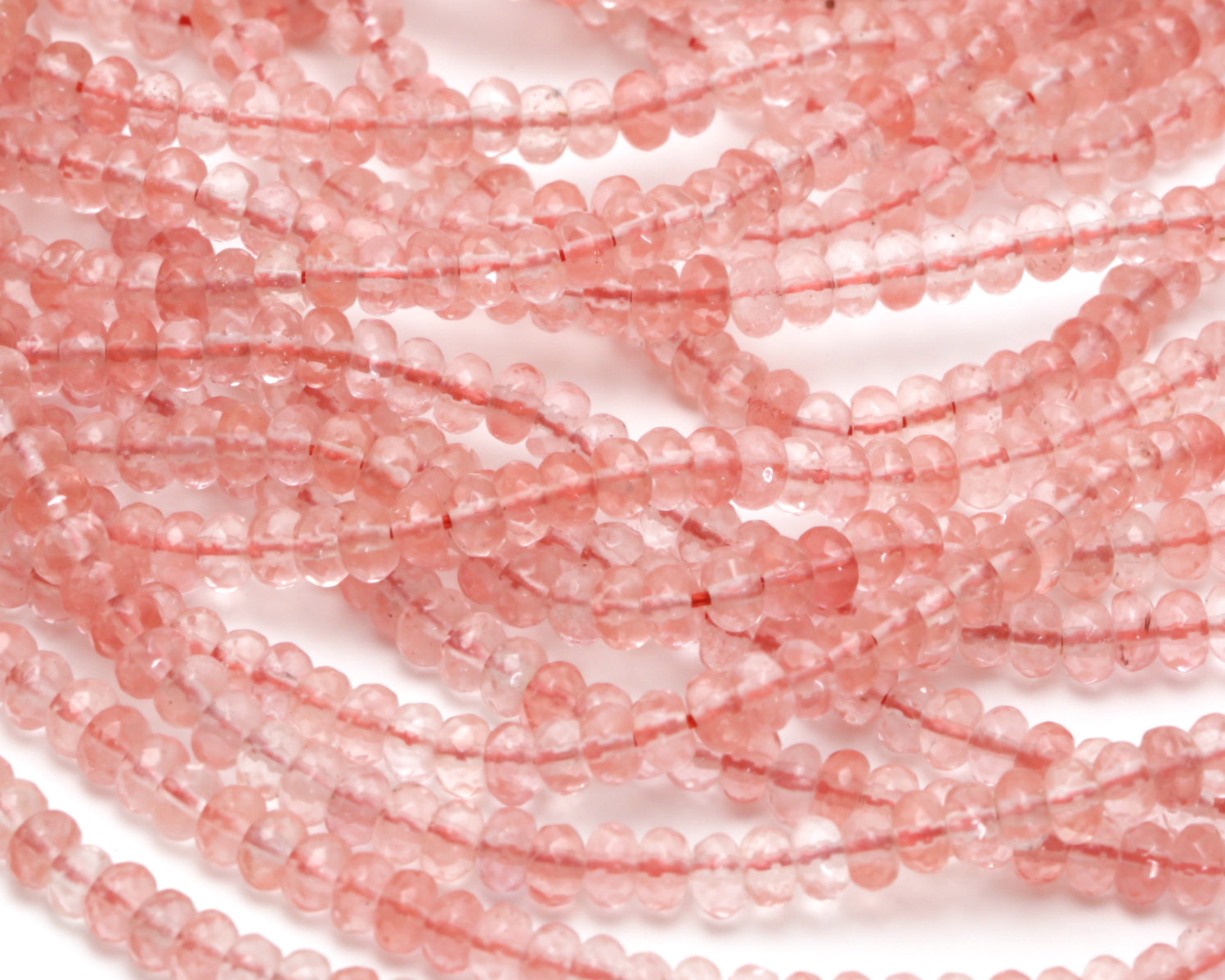 Cherry Quartz Faceted Rondelle 2x4mm