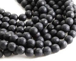 Black Onyx (matte) Faceted Round 8mm