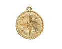 Zola Elements Matte Gold Finish North Star Coin Charm 15x18mm