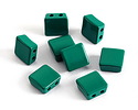 Emerald Enamel 2-Hole Tile Square Bead 8mm