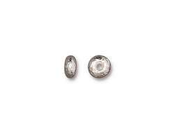 TierraCast White Bronze (plated) Large Hole Hammertone Rondelle 4x7mm