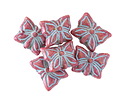 Czech Glass Metallic Pink Guava w/ Sky Blue Butterfly Bead 12x15mm