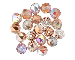 Czech Glass Crystal AB w/ Copper Lantern 6mm