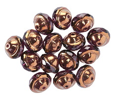 Czech Glass Bronzed Amethyst UFO 8x10mm