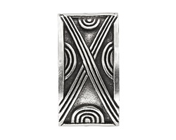 Mykonos Antique Silver (plated) Large Curved X Focal 25x45mm