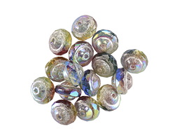 Czech Glass Twilight Skies AB w/ Antique Silver UFO 6x8mm