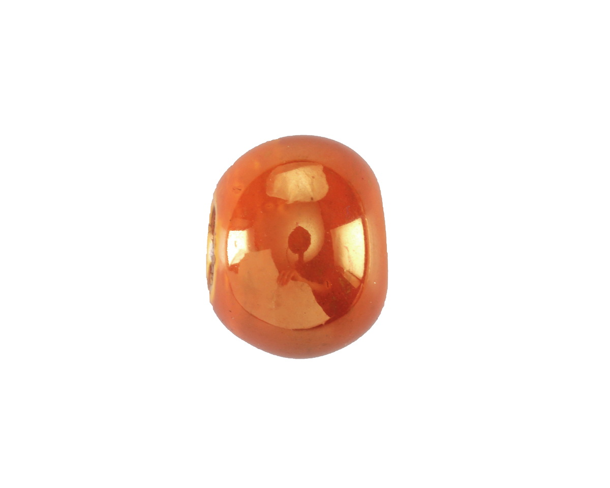 Mykonos Ceramic Iridescent Tangerine Rondelle 13x15-16mm
