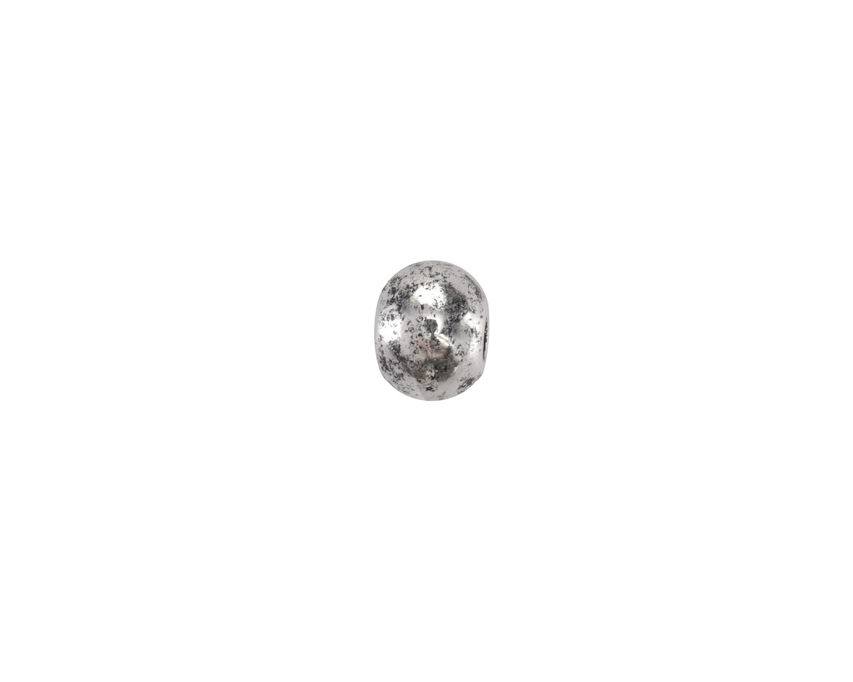 Mykonos Metalized Ceramic Antique Silver Rondelle 6x7mm