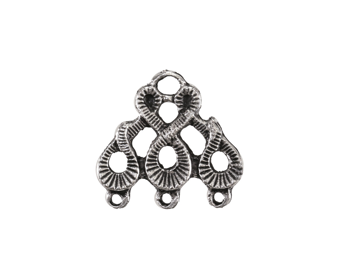 Mykonos Antique Silver (plated) Serpent Chandelier Focal Link 18x19mm