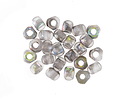 Czech Glass Crystal w/ Textured Silver AB Trica Beads 4x5mm