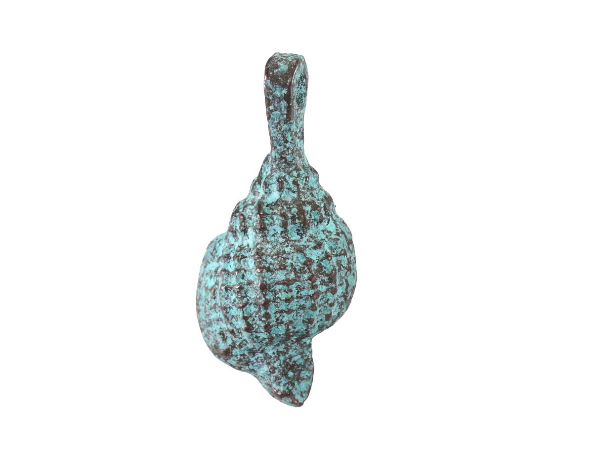 Mykonos Copper (plated) Patina Tibia Shell Charm 12x27.5mm