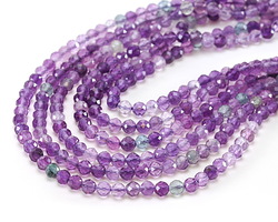 Purple Fluorite (AA) Microfaceted Round 4mm