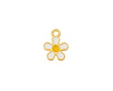 24K Gold (plated) White/Yellow Enamel Daisy Focal 10.5x13.5mm