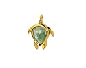 Green Strawberry Quartz w/ Gold Finish Sea Turtle Focal 15x19mm
