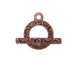 TierraCast Antique Copper (plated) Spiral Toggle 16x20mm, 25mm bar