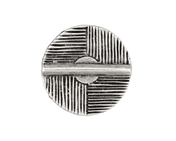 Mykonos Antique Silver (plated) Linear Disc Bead 29mm OLD VERSION