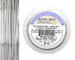 Artistic Wire Tarnish Resistant Silver 22 gauge, 10 yards