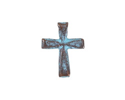 Mykonos Copper (plated) Patina Cross 15x20mm