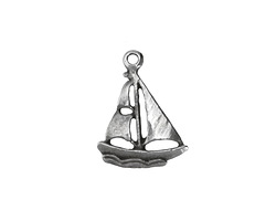 Mykonos Antique Silver (plated) Sailboat Charm 16x21mm