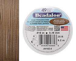Beadalon Bronze .015" 49 Strand Wire 30ft.