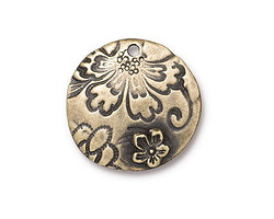 TierraCast Antique Brass (plated) Flora Pendant 21mm