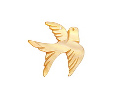 Gold Lip Carved Dove Focal 28x27mm