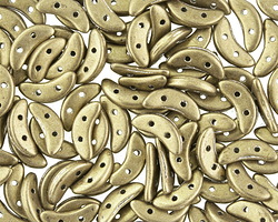 CzechMates Glass ColorTrends: Sueded Gold Cloud Dream 2-Hole Crescent 4x10mm