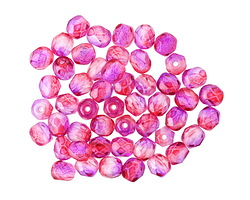 Czech Glass Dual Coated Fuchsia & Purple Fire Polished Round 4mm