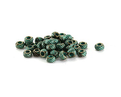 Patina Green Brass (plated) Small Twisted Rondelle 2x3.5mm