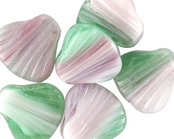 Czech Glass Pastel Seas Scallop Shell 15mm
