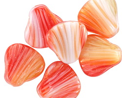 Czech Glass Flame Scallop Shell 15mm