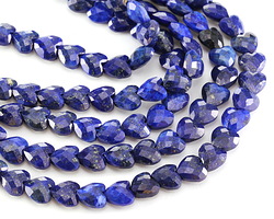 Lapis (A - dyed) Microfaceted Heart 8mm