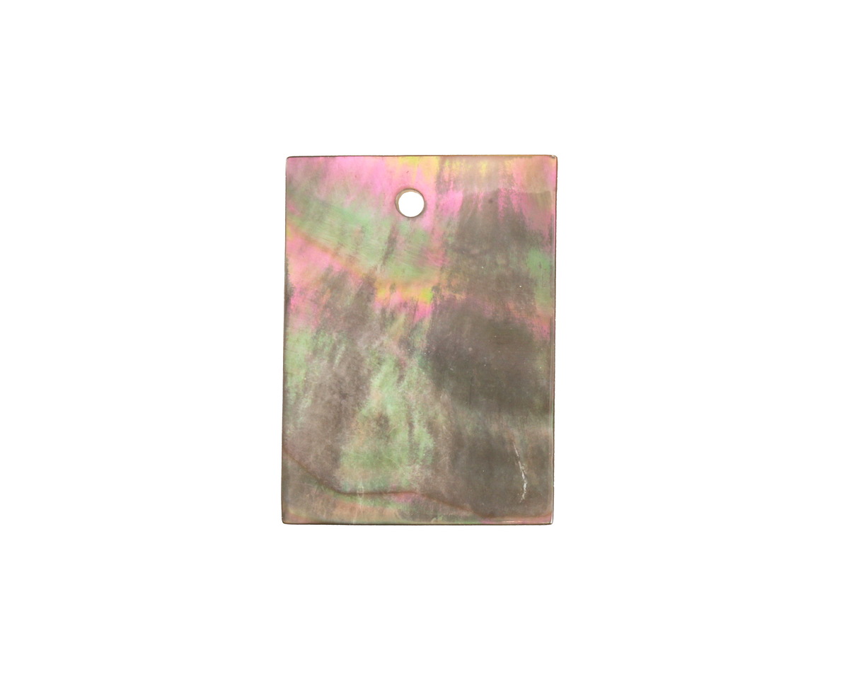Black Lip Shell Thin Rectangle Focal 15x20mm