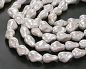 Pearly White Baroque Style Shell Pearl 14x10mm