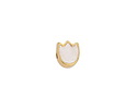 24K Gold (plated) White Pearl Enamel Tulip Bead 7.5x9mm