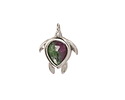 Ruby Zoisite w/ Silver Finish Sea Turtle Focal 15x19mm