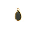 24K Gold (Plated) Transparent Jet Resin Drop Focal 8x15mm