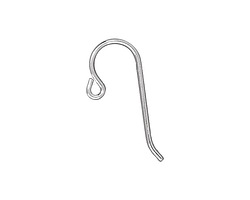 TierraCast Sterling Silver Earwire w/ Small Front Loop 21.4x8.3mm