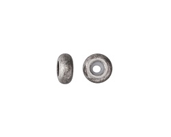 Antique Silver (plated) Slide Rondelle Bead w/ Silicone Insert 4x8mm