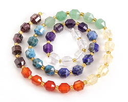 Chakra Mix (Garnet, Carnelian, Citrine, Green Aventurine, Pacific Blue Apatite, Lapis, Amethyst, Rock Crystal) Energy Tube 8x7mm
