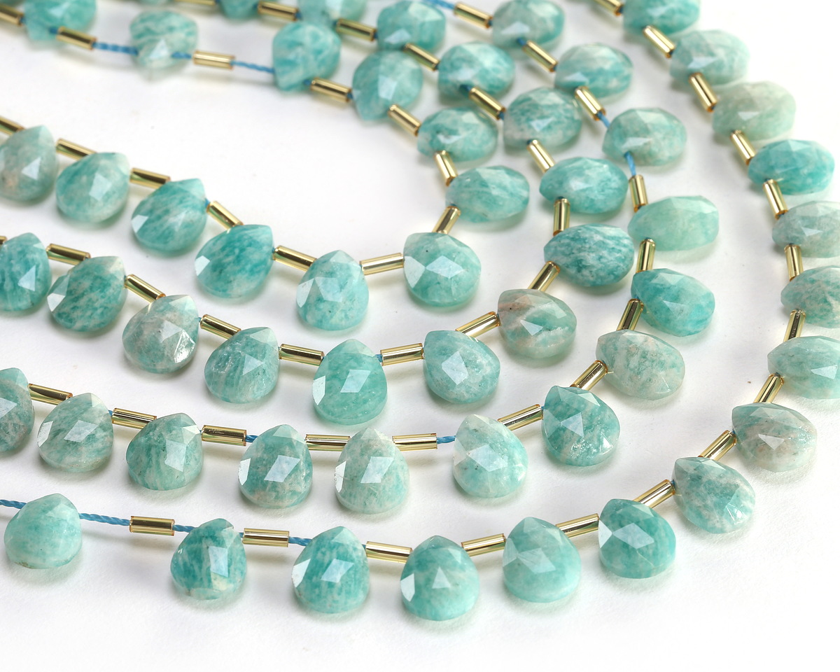 Brazil Amazonite (A) Microfaceted Teardrop 8x10mm