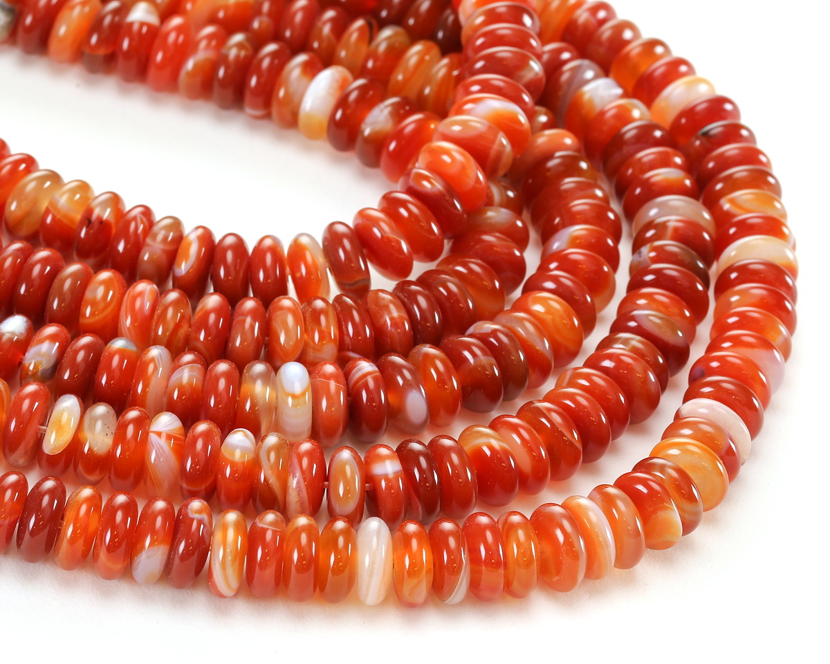 Carnelian (natural, dark) Rondelle 4x10mm