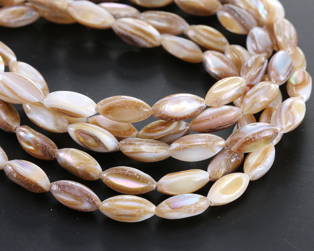 Natural Mussel Shell Mother of Pearl Rice 12x6mm
