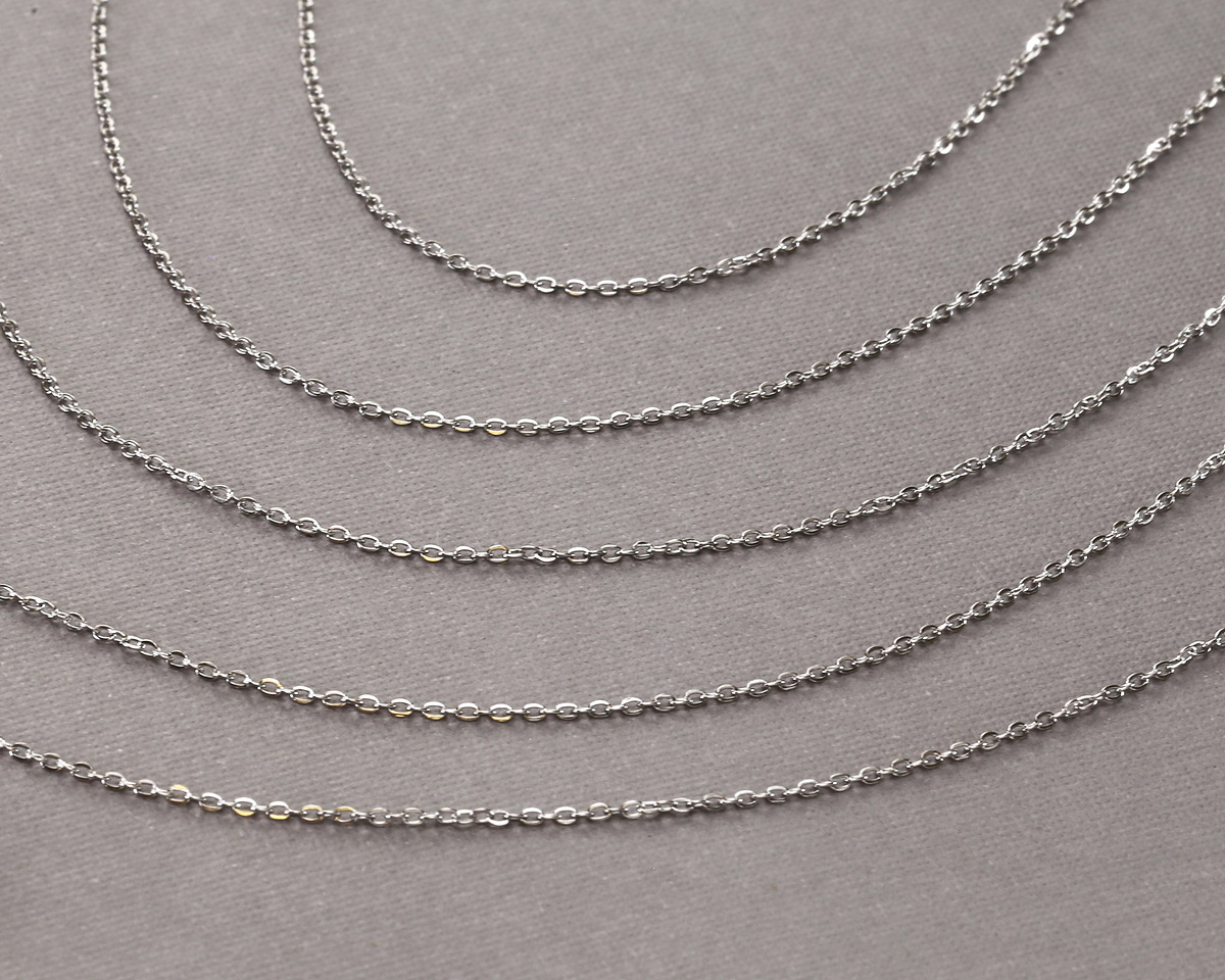 Stainless Steel Tiny Cable Chain, 1.5x1mm links, 5' Package