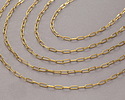 Waterproof 18K Gold PVD Plated Stainless Steel Small Paperclip Chain, 7.9x2.3mm links, 5' Package